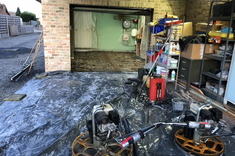 Vernieuwing garagevloer in gepolierd beton 5